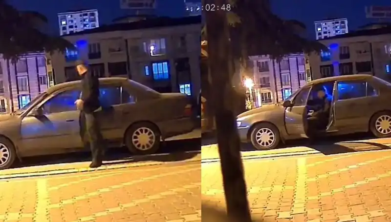 Park Halindeki Otomobilin Hızla Çalınması: Güvenlik Kameraları Her Şeyi Kayıt Altına Aldı