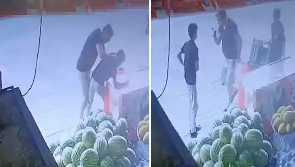15 Yaşındaki Market Çırağına Bekçinin Sert Müdahalesi Şok Etti